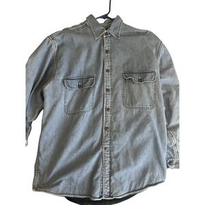 Vintage Faded Glory Fleece Lined Denim Jacket Men's size‎ Large Shacket